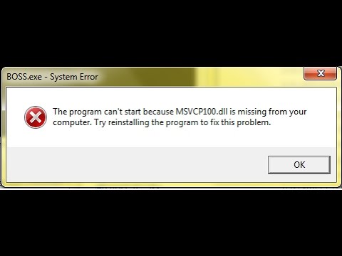 Solución al error MSVCP100.dll faltante Solución al error MSVCP100.dll faltante